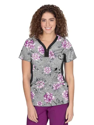 Premiere by Healing Hands Women's Jessi Print Top | Wallpaper Floral