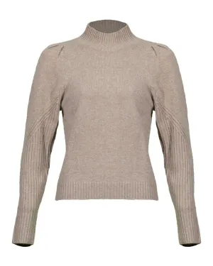 Repeat Mock Neck Puff Sleeve Cashmere Sweater