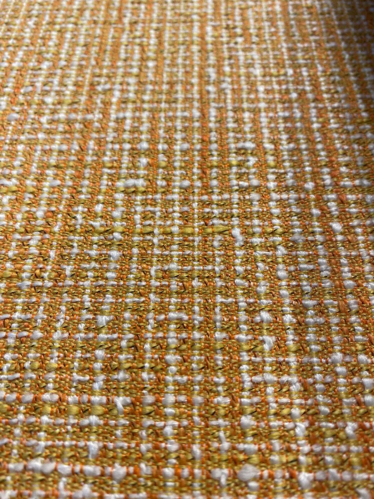 Rhapsody Tangerine Orange Latex Backed Chenille Upholstery Fabric By The Yard