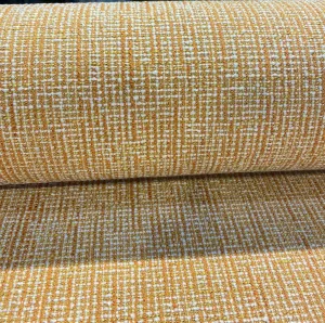 Rhapsody Tangerine Orange Latex Backed Chenille Upholstery Fabric By The Yard