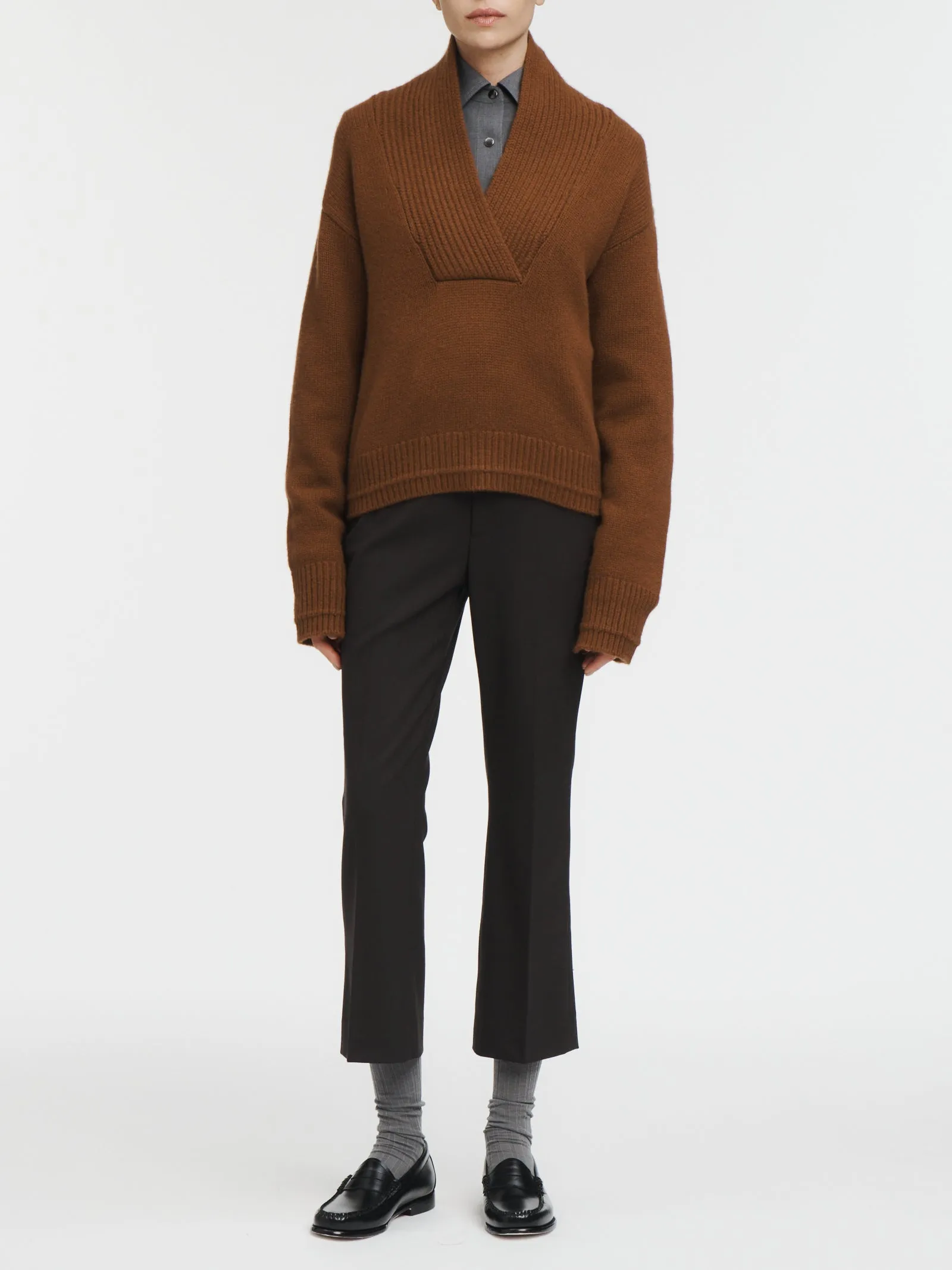 Shawl Collar Sweater in Vicuna