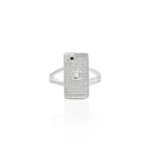 Silver Amazing Design Of IPHONE Symbol Ring