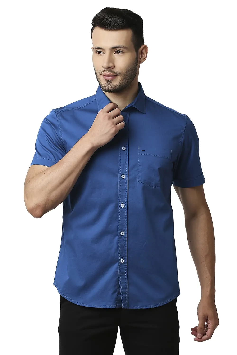 Slim Fit Twill Stretch Halfsleeves Shirt