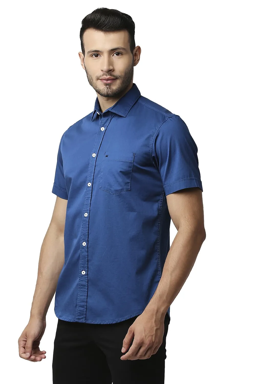 Slim Fit Twill Stretch Halfsleeves Shirt