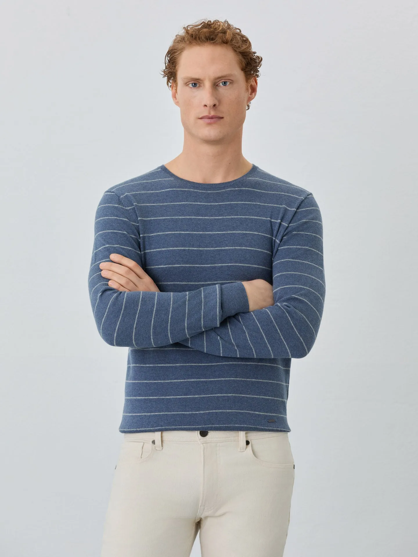 Sweater With Long Sleeves In Wool, Silk And Cashemere Blend