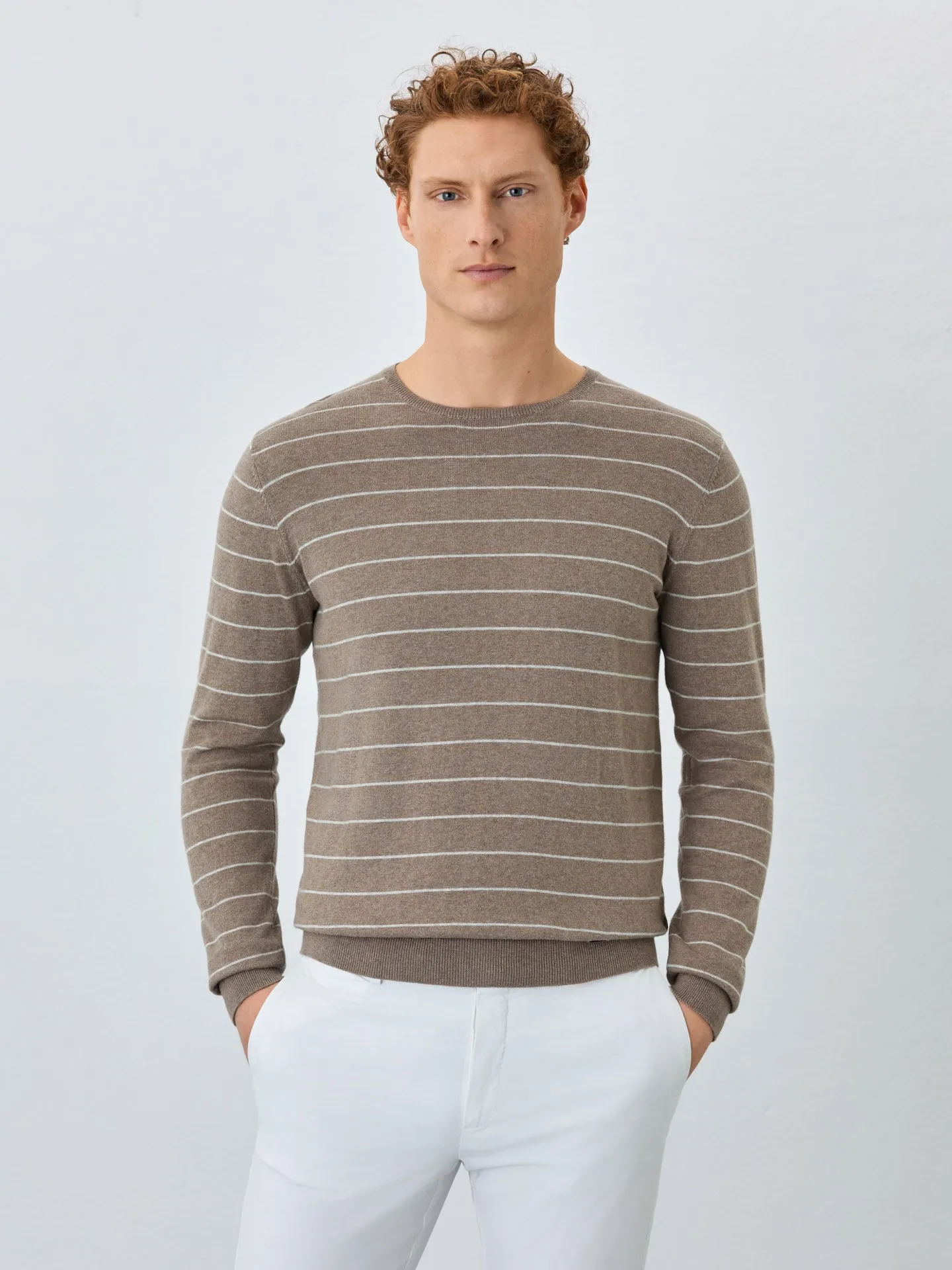 Sweater With Long Sleeves In Wool, Silk And Cashemere Blend