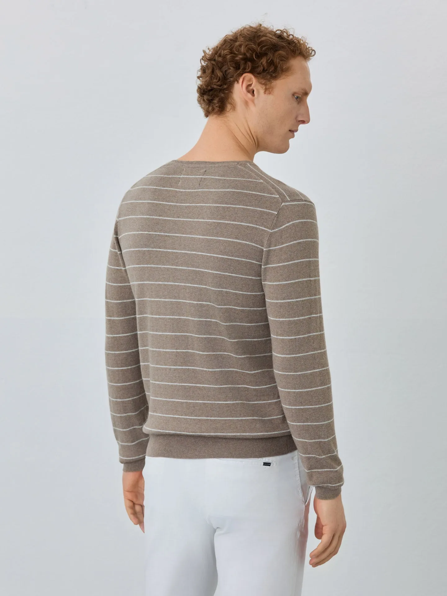 Sweater With Long Sleeves In Wool, Silk And Cashemere Blend