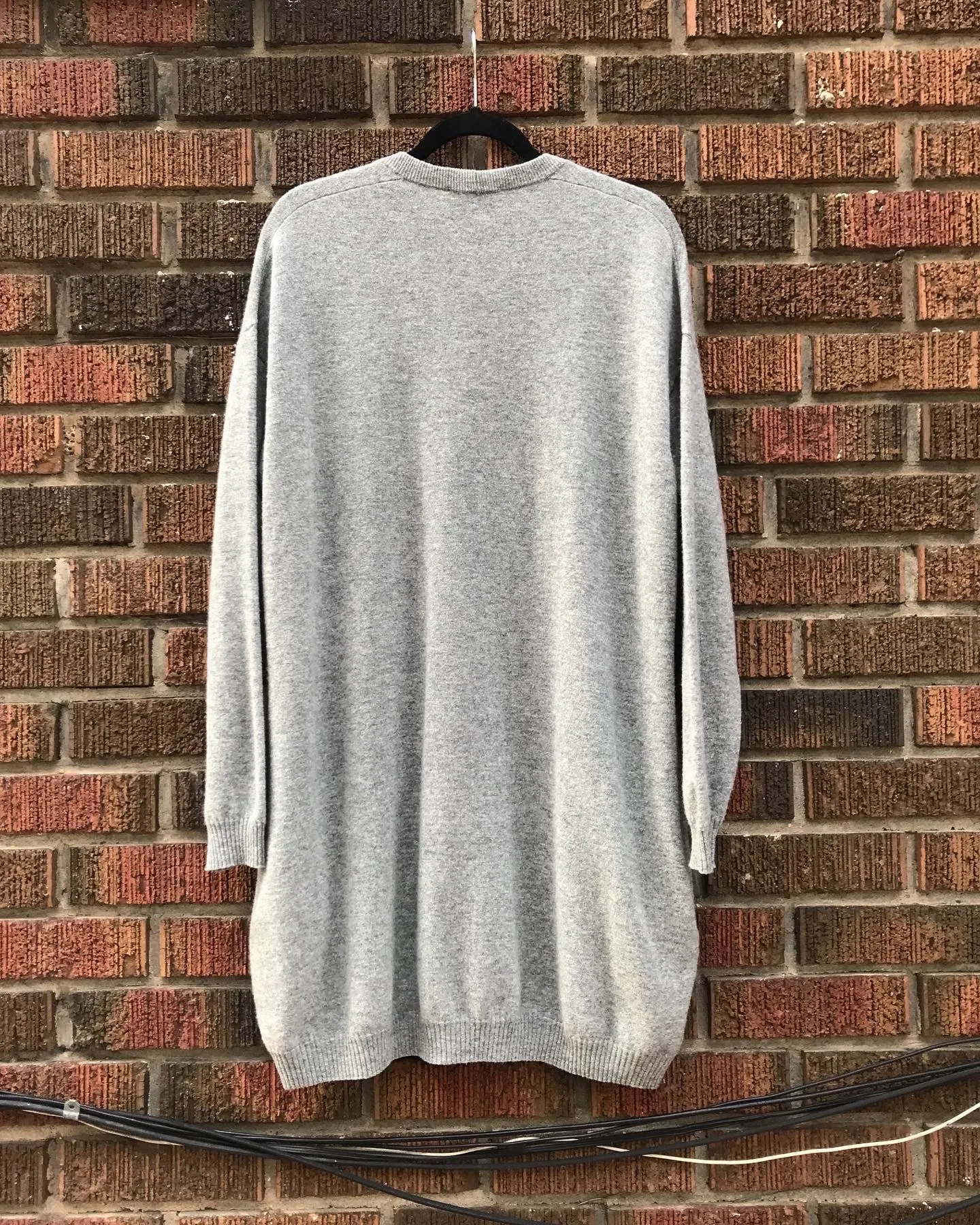 THE ROW V-Neck Oversized Merino Wool Cashmere Blend Sweater/Tunic