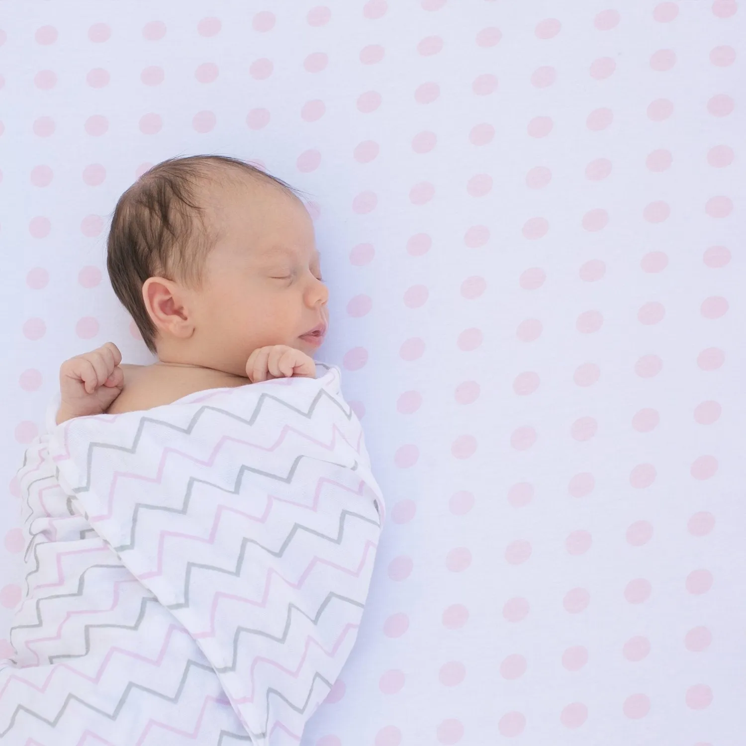 Toddler Bedding Fitted Jersey Cotton (2 Pack) Pink Polka Dot, Chevron