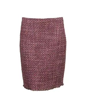 Tweed Pencil Skirt Smoky Pink Multi