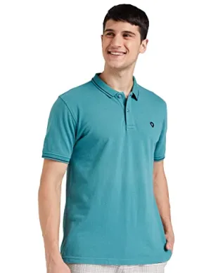 Van Heusen Men's Regular Fit Polo T-Shirt (VSKPWRGFR16516_Teal L)