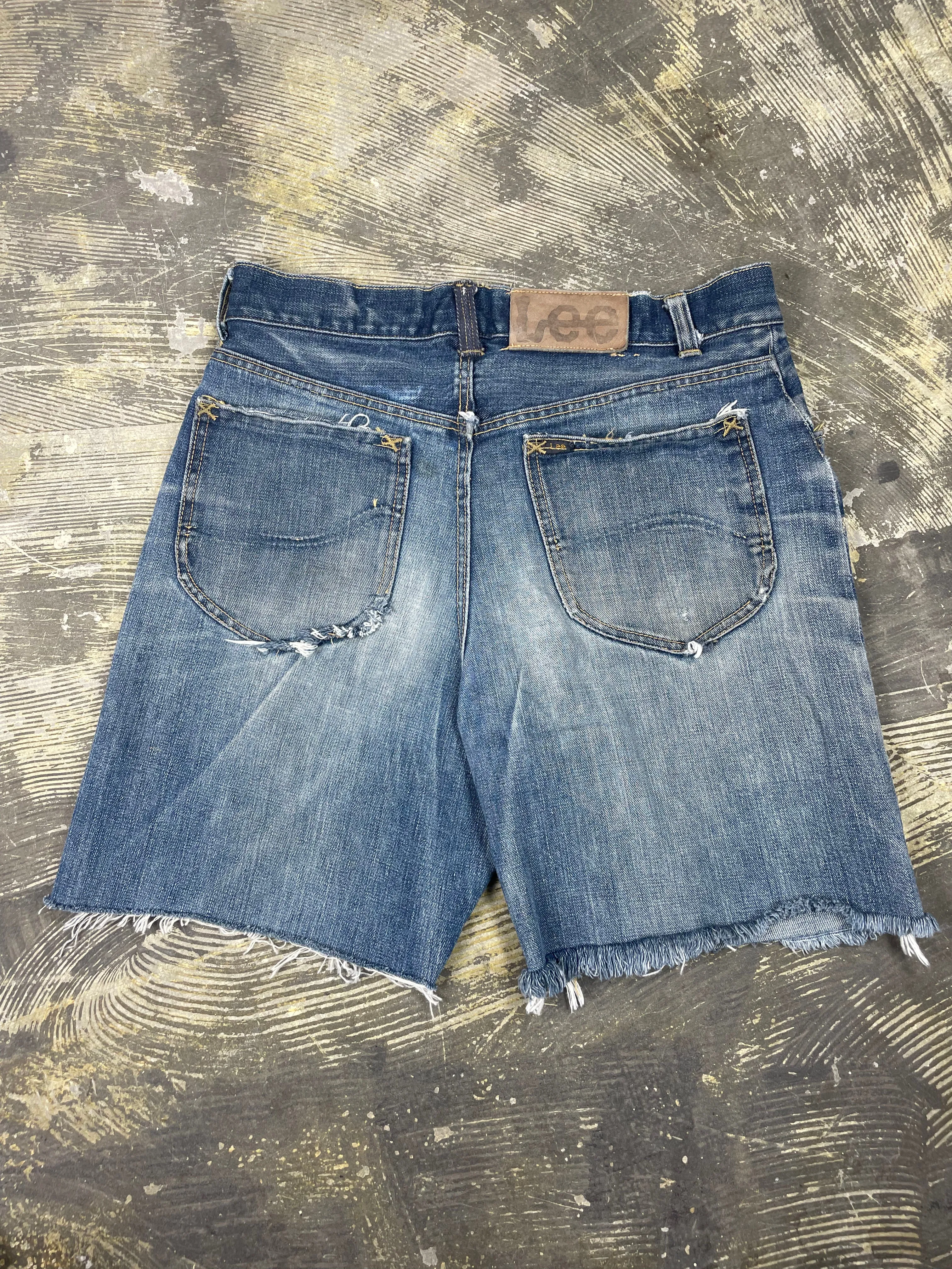 Vintage 1950's Lee Rider Full Selvedge Cutoff Denim Super Wash Shorts (JYJ0524-235)