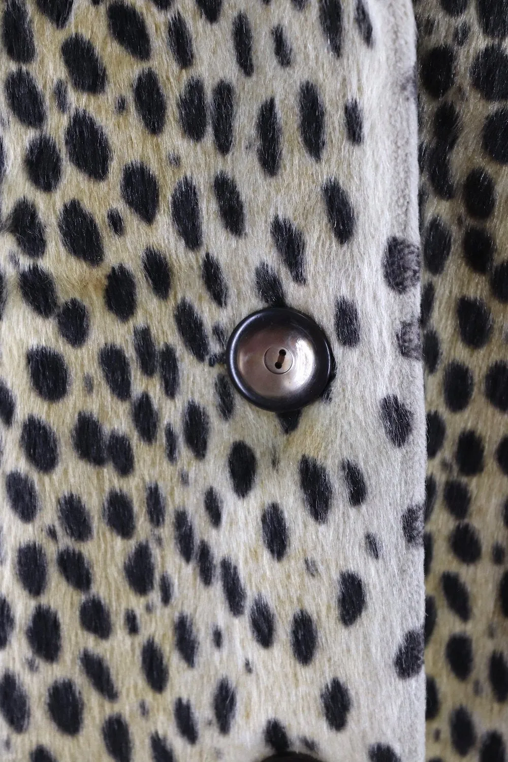 Vintage 1960s Leopard Print Faux Fur Coat