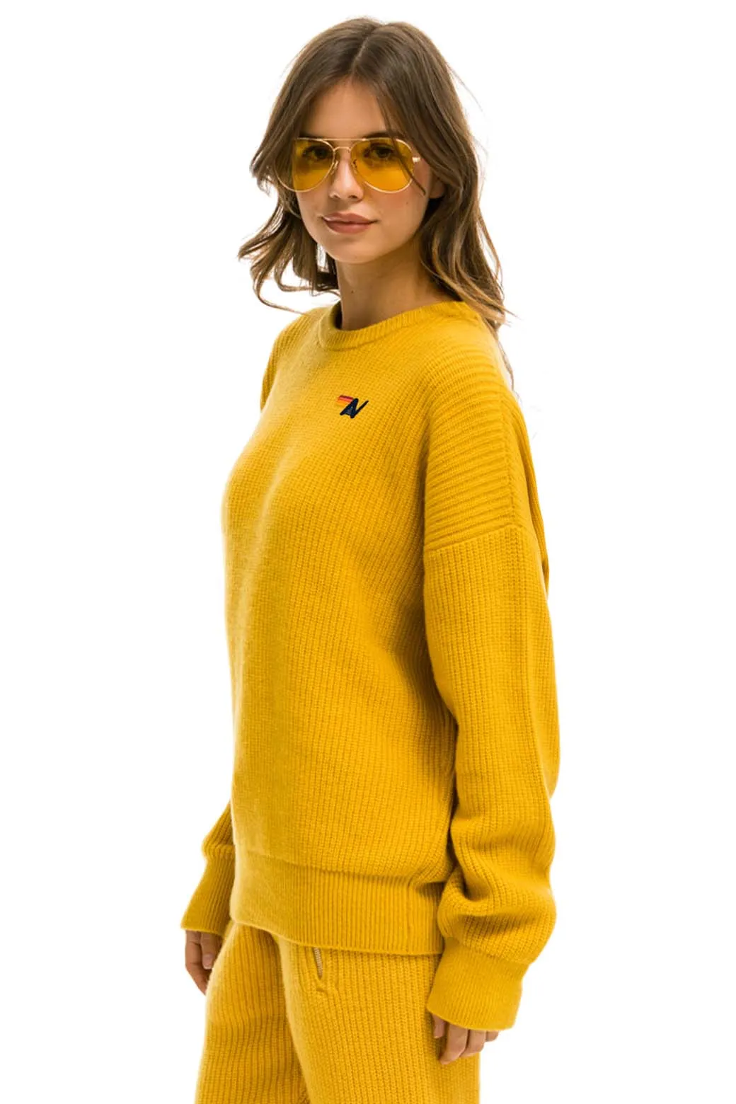 VINTAGE CABIN UNISEX CASHMERE SWEATER - GOLD