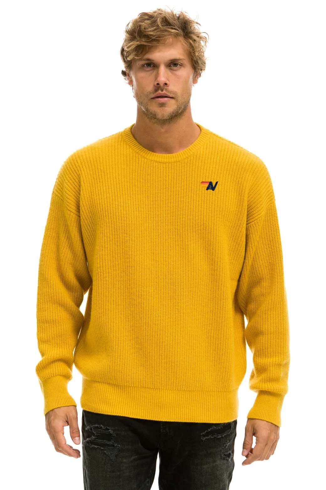 VINTAGE CABIN UNISEX CASHMERE SWEATER - GOLD