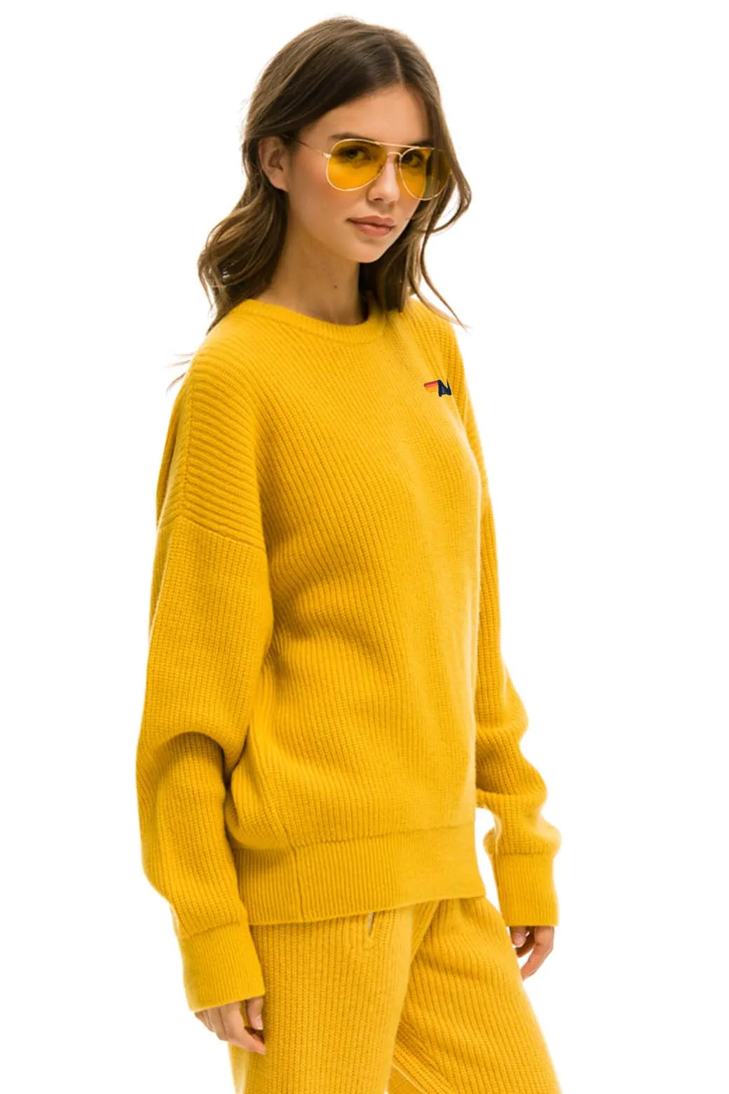 VINTAGE CABIN UNISEX CASHMERE SWEATER - GOLD