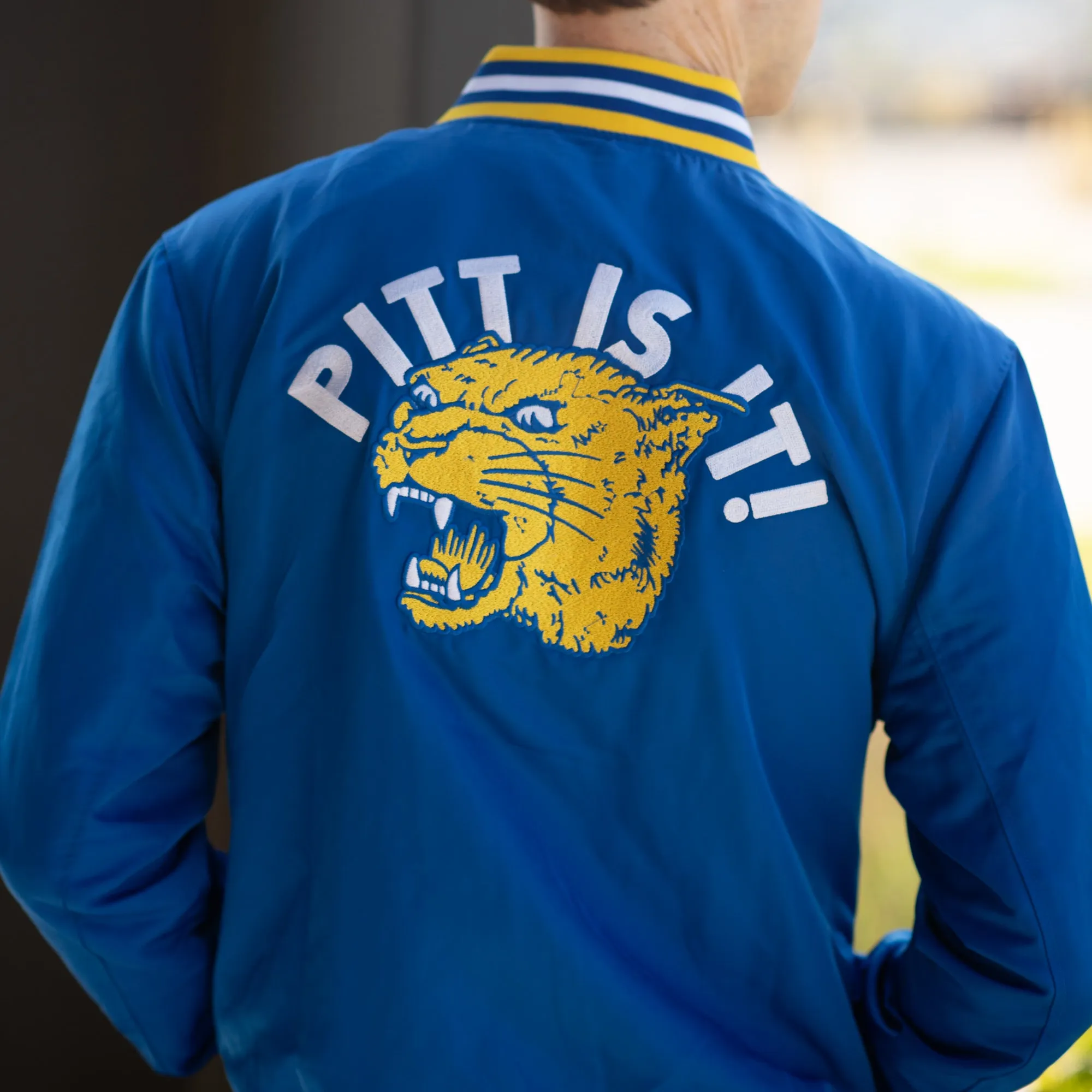 Vintage-Inspired "Pitt is It!" 1970's Bomber Jacket