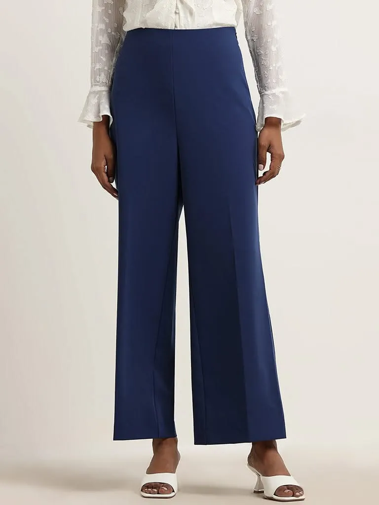 Wardrobe Blue Flared High-Rise Trousers