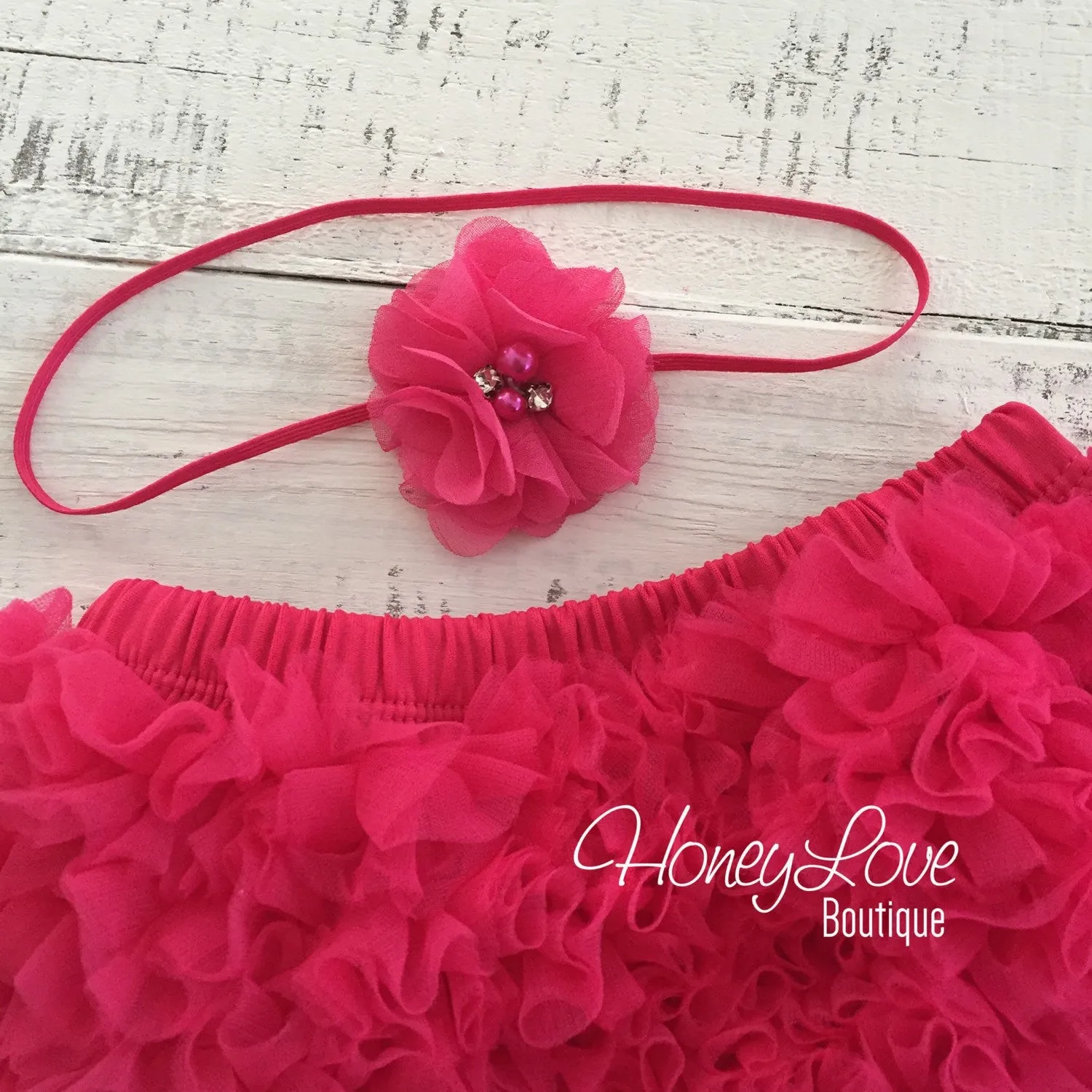 Watermelon ruffle bottom bloomers and skinny headband