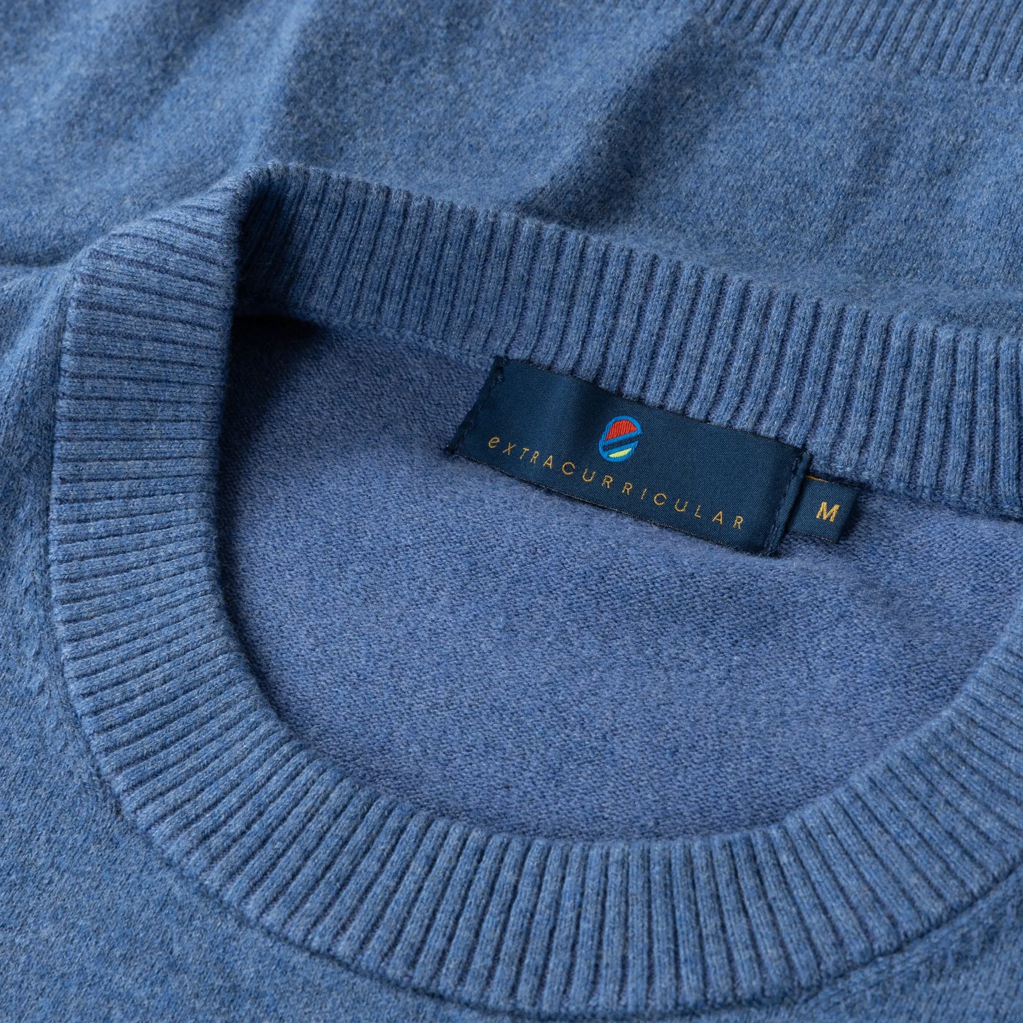 Wilcox Sweater Logo | Heather Dusty Blue