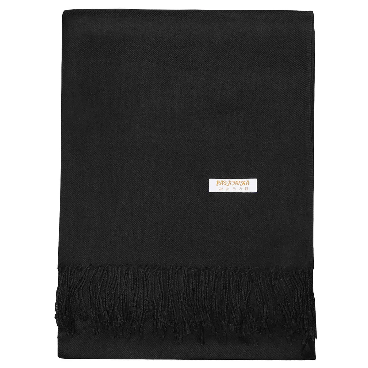 Women's Soft Solid Color Pashmina Shawl Wrap Scarf - Black