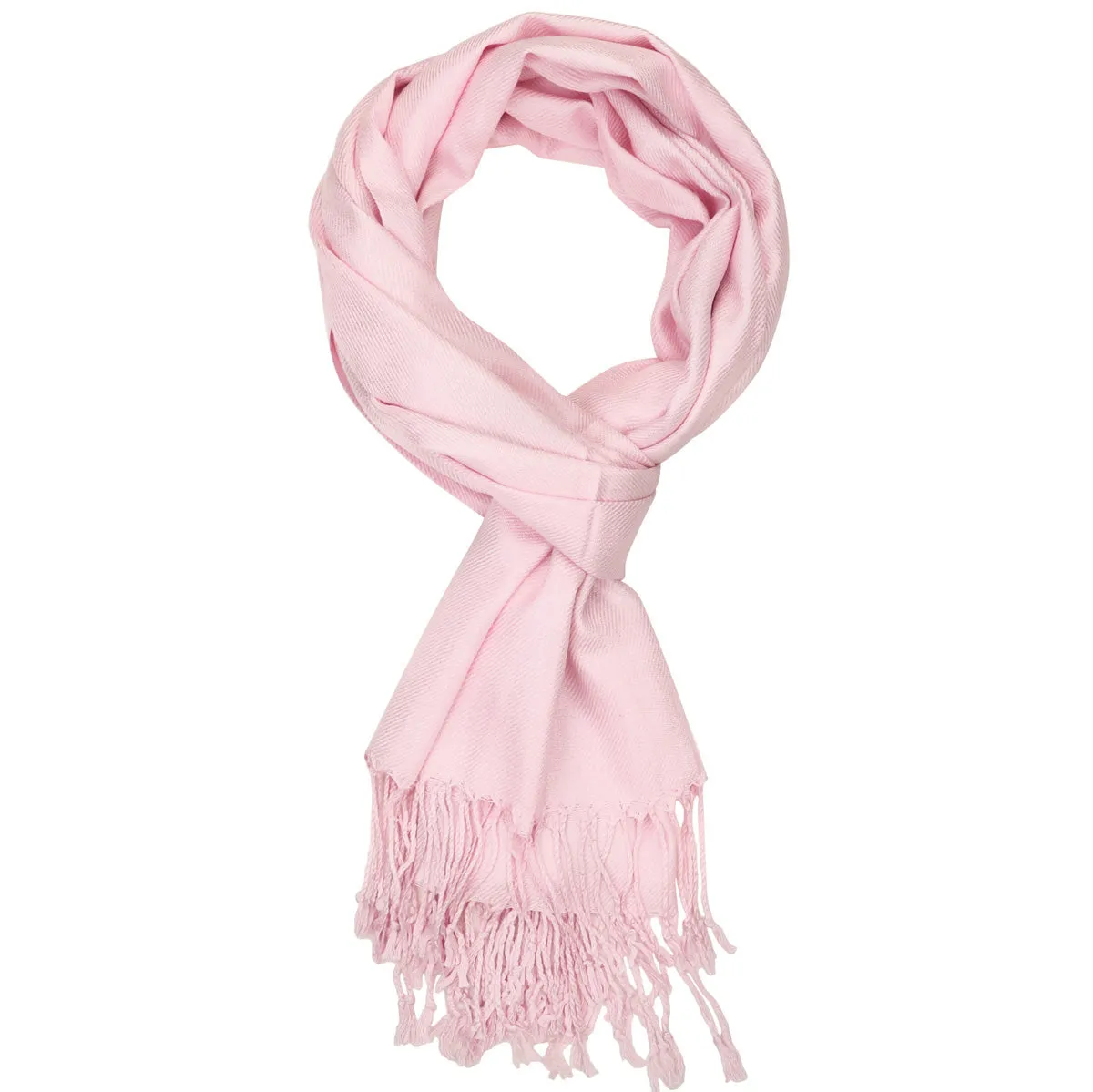 Women's Soft Solid Color Pashmina Shawl Wrap Scarf - Pink