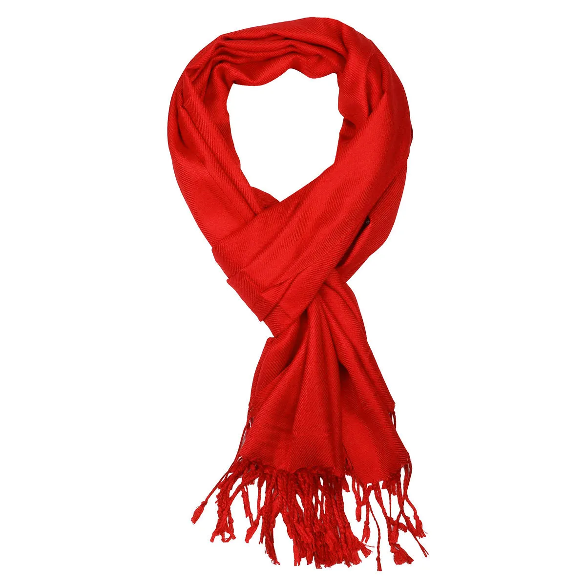 Women's Soft Solid Color Pashmina Shawl Wrap Scarf - Red