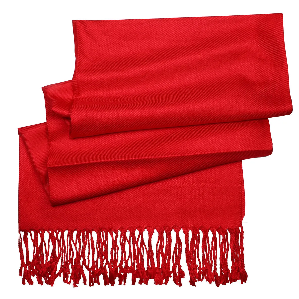 Women's Soft Solid Color Pashmina Shawl Wrap Scarf - Red