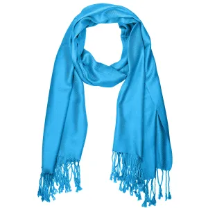 Women's Soft Solid Color Pashmina Shawl Wrap Scarf - Turquoise