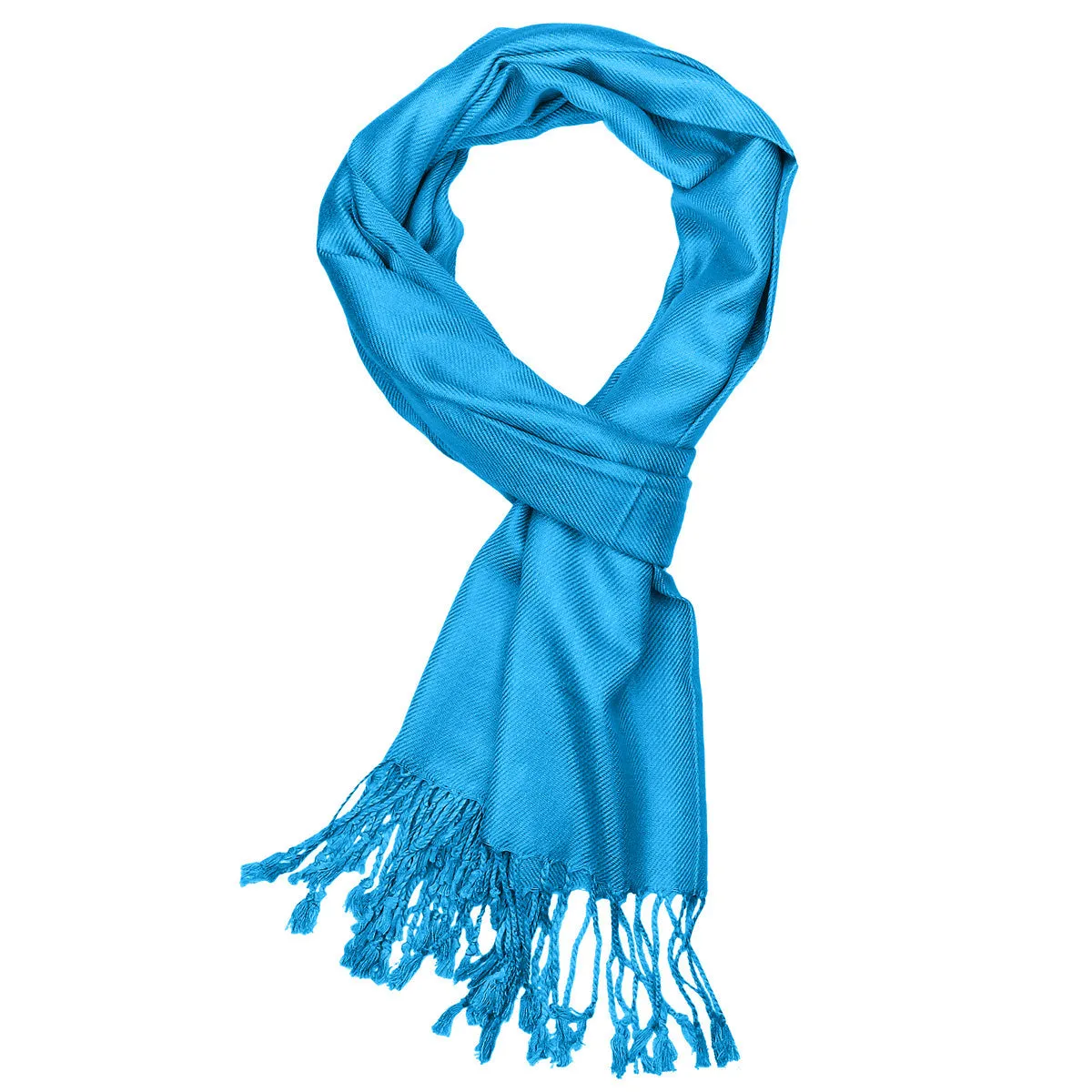 Women's Soft Solid Color Pashmina Shawl Wrap Scarf - Turquoise