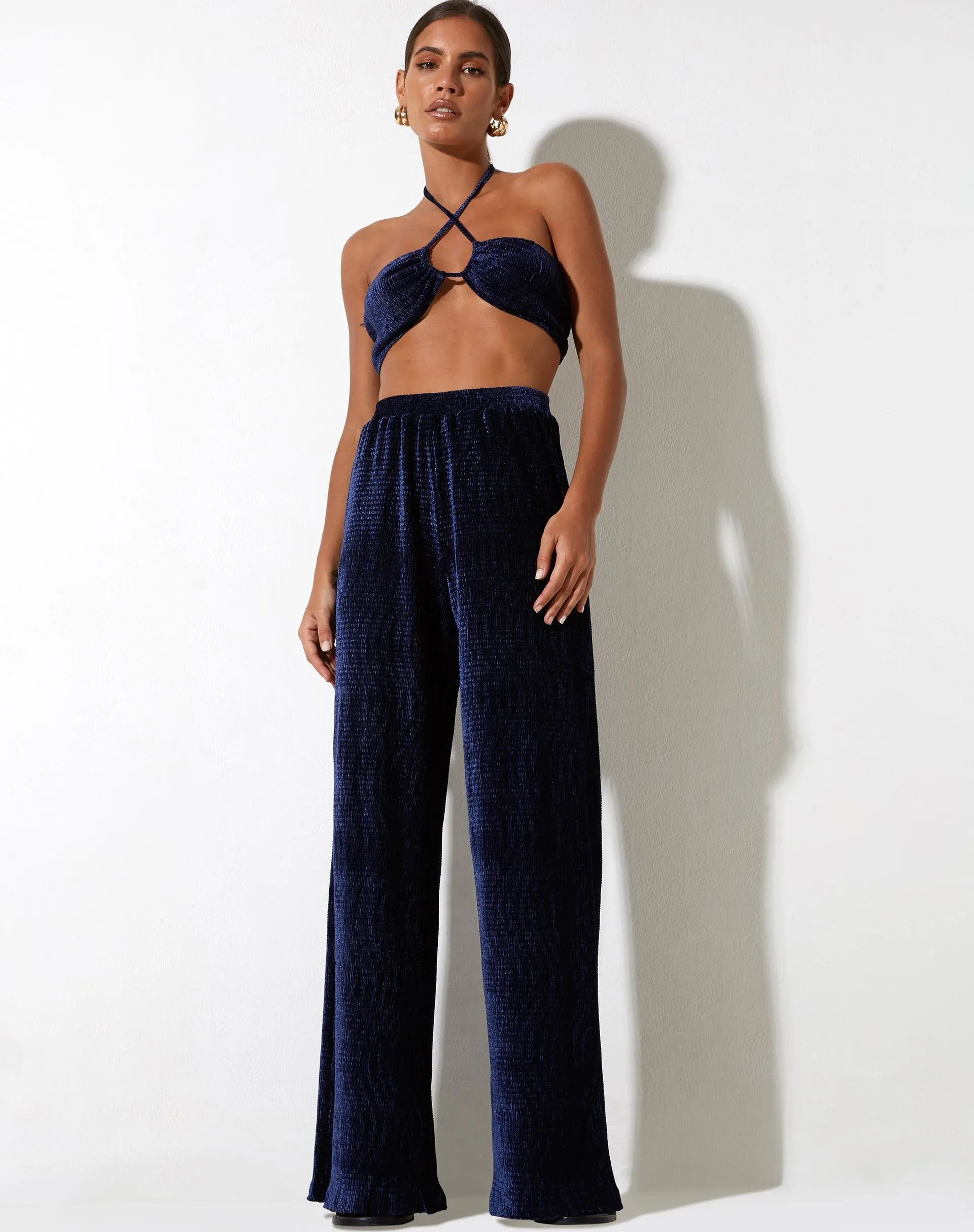 Yessa Crop Top in Velvet Navy