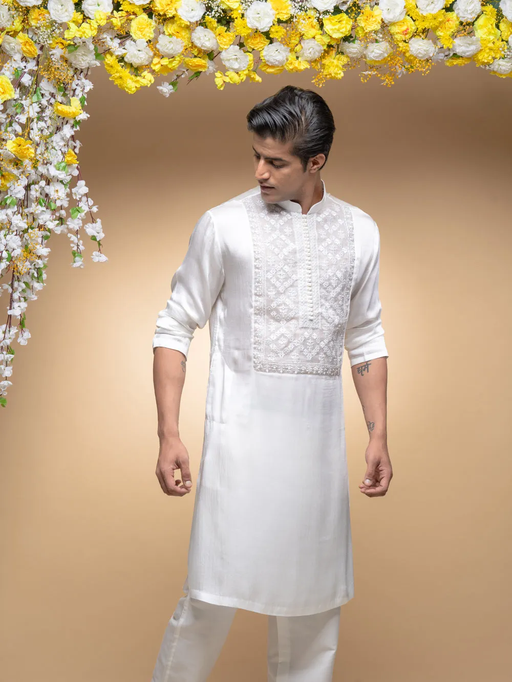 Yoke Embroidery Kurta Set