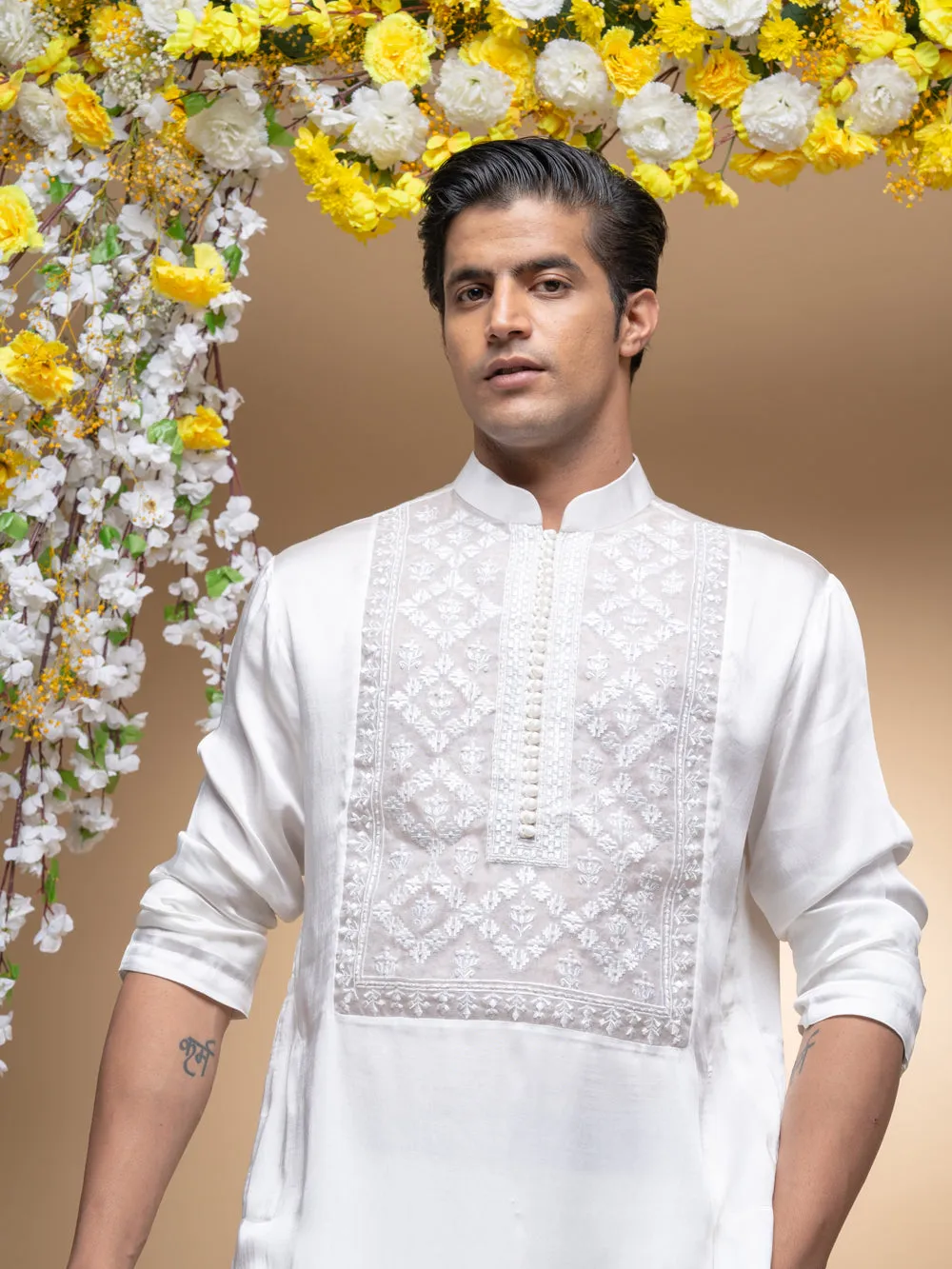 Yoke Embroidery Kurta Set