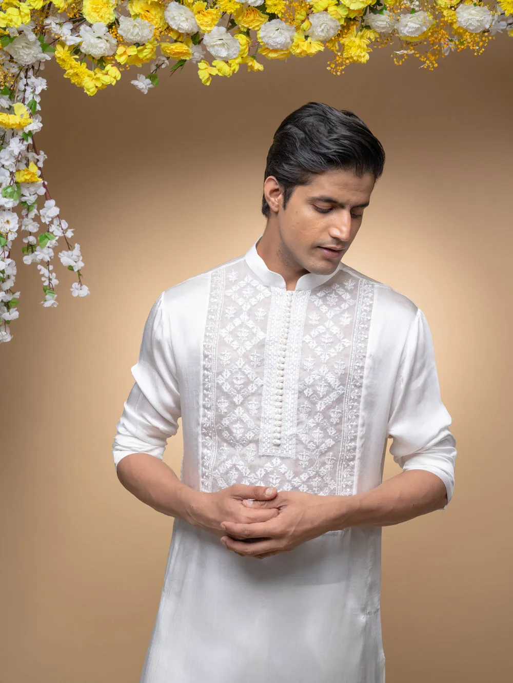 Yoke Embroidery Kurta Set